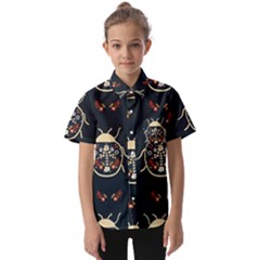 Floral-bugs-seamless-pattern Kids  Short Sleeve Shirt by uniart180623