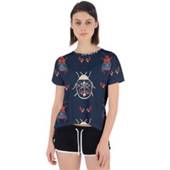 Floral-bugs-seamless-pattern Open Back Sport Tee by uniart180623