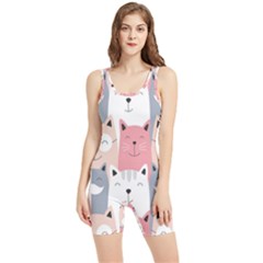 Cute Seamless Pattern With Cats Women s Wrestling Singlet by uniart180623