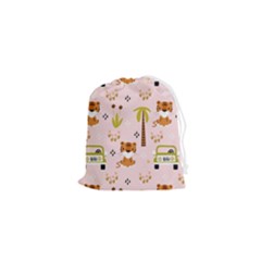 Cute-tiger-car-safari-seamless-pattern Drawstring Pouch (xs) by uniart180623