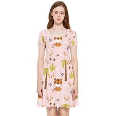 Cute-tiger-car-safari-seamless-pattern Inside Out Cap Sleeve Dress by uniart180623