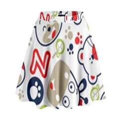 Animals-pattern High Waist Skirt by uniart180623