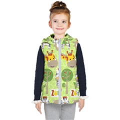 Funny-animals-cartoon Kids  Hooded Puffer Vest by uniart180623