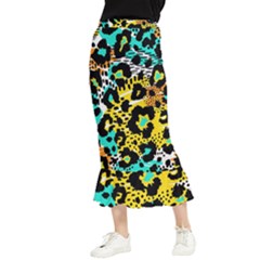 Seamless-leopard-wild-pattern-animal-print Maxi Fishtail Chiffon Skirt by uniart180623