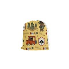 Seamless-pattern-funny-ranger-cartoon Drawstring Pouch (xs) by uniart180623