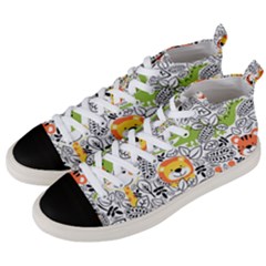 Seamless-pattern-with-wildlife-cartoon Men s Mid-top Canvas Sneakers by uniart180623