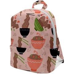 Japanese Street Food  Soba Noodle In Bowls Zip Up Backpack by uniart180623