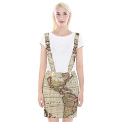 Vintage World Map Old  Globe Antique America Braces Suspender Skirt by uniart180623
