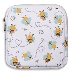 Bee Art Pattern Design Wallpaper Background Print Mini Square Pouch by uniart180623