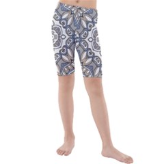 Flower Art Decorative Mandala Pattern Ornamental Kids  Mid Length Swim Shorts by uniart180623