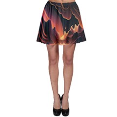 Fire Flame Burn Hot Heat Light Burning Orange Skater Skirt by uniart180623