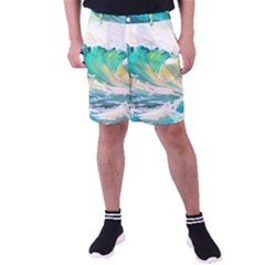 Waves Ocean Sea Tsunami Nautical Art Men s Pocket Shorts by uniart180623