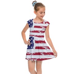 Flag Usa Unite Stated America Kids  Cap Sleeve Dress by uniart180623