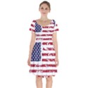 Flag Usa Unite Stated America Short Sleeve Bardot Dress View1