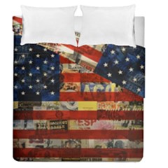 Usa Flag United States Duvet Cover Double Side (queen Size) by uniart180623