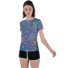Glass Drops Rainbow Back Circle Cutout Sports Tee by uniart180623