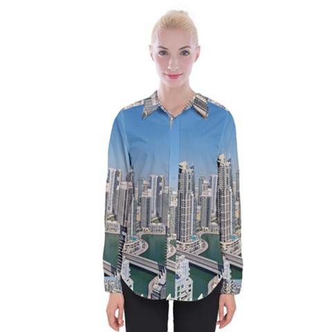 Building Sea Architecture Marina Womens Long Sleeve Shirt by Ravend