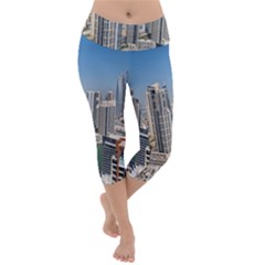 Building Sea Architecture Marina Lightweight Velour Capri Yoga Leggings by Ravend