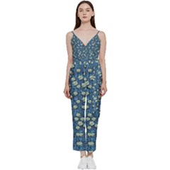 Lotus Bloom In The Calm Sea Of Beautiful Waterlilies V-neck Camisole Jumpsuit by pepitasart