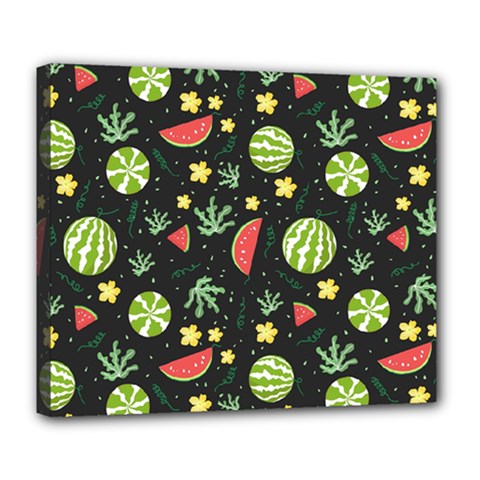 Watermelon Berries Patterns Pattern Deluxe Canvas 24  X 20  (stretched) by uniart180623