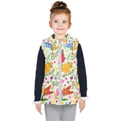 Colorful Flowers Pattern Abstract Patterns Floral Patterns Kids  Hooded Puffer Vest by uniart180623