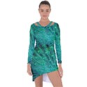 Green And Blue Peafowl Peacock Animal Color Brightly Colored Asymmetric Cut-Out Shift Dress View1