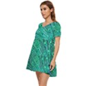 Green And Blue Peafowl Peacock Animal Color Brightly Colored Tiered Short Sleeve Babydoll Dress View3