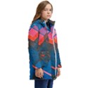 Minimalist Abstract Shaping Abstract Digital Art Minimalism Kids  Hooded Longline Puffer Jacket View2