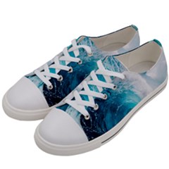 Tsunami Big Blue Wave Ocean Waves Water Women s Low Top Canvas Sneakers by uniart180623
