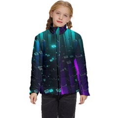 Abstract Building City 3d Kids  Puffer Bubble Jacket Coat by uniart180623