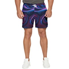 Purple Blue Swirl Abstract Men s Runner Shorts by uniart180623