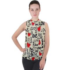 Love Abstract Background Textures Creative Grunge Mock Neck Chiffon Sleeveless Top by uniart180623