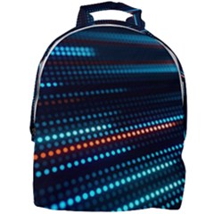 Orange Blue Dot Dots Lines Abstract Digital Art Mini Full Print Backpack by uniart180623