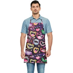 Funny Monster Mouths Kitchen Apron by uniart180623