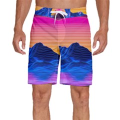 Sun Ultra Artistic 3d Illustration Sunset Men s Beach Shorts by uniart180623