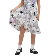 Creepy Spider Kids  Ruffle Flared Wrap Midi Skirt by uniart180623