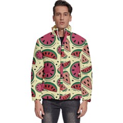 Watermelon Pattern Slices Fruit Men s Puffer Bubble Jacket Coat by uniart180623