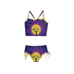 Empty Tree Leafless Stem Bare Branch Girls  Tankini Swimsuit by uniart180623