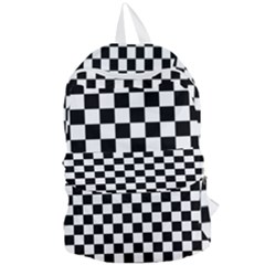 Black White Checker Pattern Checkerboard Foldable Lightweight Backpack by uniart180623