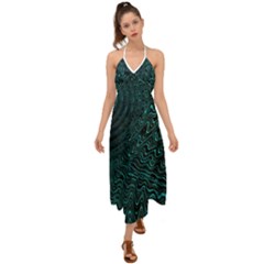 Wave Circle Ring Water Halter Tie Back Dress  by Simbadda