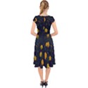 Bloomed Yellow Petaled Flower Plants Cap Sleeve Front Wrap Midi Dress View2