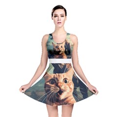 Crazy Cat Selfie Run Time Travel Can Be Dangerous Cat Love Reversible Skater Dress by shoopshirt