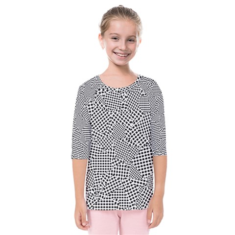 Geometric Noir Pattern Kids  Quarter Sleeve Raglan Tee by dflcprintsclothing