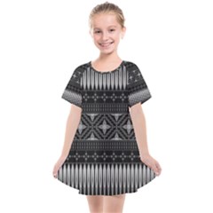 Abstract Art Artistic Backdrop Black Brush Card Kids  Smock Dress by Simbadda