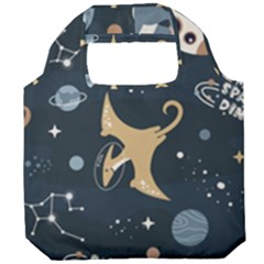 Space Theme Art Pattern Design Wallpaper Foldable Grocery Recycle Bag by Simbadda