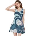 Flowers Pattern Floral Ocean Abstract Digital Art Inside Out Racerback Dress View3