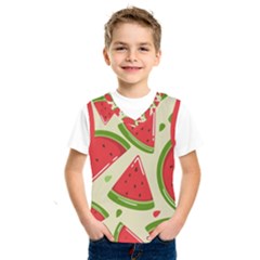 Cute Watermelon Seamless Pattern Kids  Basketball Tank Top by Simbadda