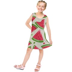 Cute Watermelon Seamless Pattern Kids  Tunic Dress by Simbadda