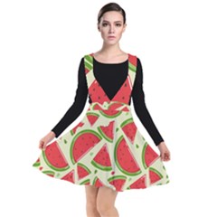 Cute Watermelon Seamless Pattern Plunge Pinafore Dress by Simbadda