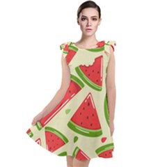 Cute Watermelon Seamless Pattern Tie Up Tunic Dress by Simbadda